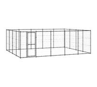 Chenil d'extérieur robuste de 24,2 m² - Grand enclos pour chiot - Cage à roue libre sûre pour chien - Acier revêtu par pulvérisation - Avec système de verrouillage