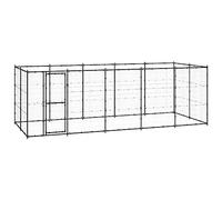 Chenil d'extérieur robuste en acier revêtu par pulvérisation de 12,1 m² pour grands chiens, parc pour animaux de compagnie sûr et ventilé
