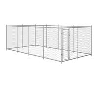Chenil d'extérieur robuste pour grands chiens, 7,6 x 3,8 x 1,9 m, en acier galvanisé, bec sûr pour jeux, entraînement, protection dans le jardin