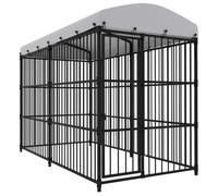 Chenil d'extérieur - vidaXL - 300x150x210 cm - Acier - Toit - Sécurisé