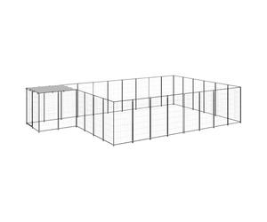 Chenil enclos Noir Robuste en Acier 15,73 m² avec Toit résistant à l'eau et loquet de sécurité, idéal pour Jardin extérieur, Dressage et Protection Chien
