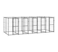 Chenil extérieur Acier 12,1 m²,Niches & enclos pour Chiens,102.8KG-3082263