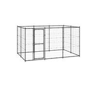 vidaXL Chenil extérieur Acier 7,26 m² Noir
