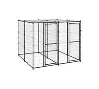 Chenil Extérieur Acier avec Toit 4,84 m² Enclos Niche Cage pour Chiens 3082249