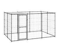 Chenil extérieur Acier avec Toit 7,26 m²,Niches & enclos pour Chiens,44.7KG-3082293