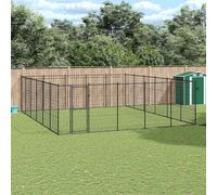 Chenil Extérieur Acier Galvanisé 50,82 m² Enclos Niche Cage pour Chiens vidaXL