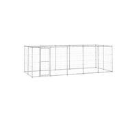 Chenil Extérieur Acier Galvanisé avec Toit 12,1 m² Enclos Niche Cage 3082304