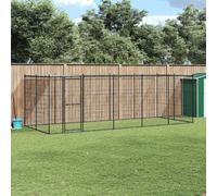 Chenil Extérieur Acier Galvanisé avec Toit 16,94 m² Enclos Niche Cage vidaXL