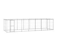 Chenil extérieur Acier galvanisé avec Toit 16,94 m²,Niches & enclos pour Chiens,74.95KG-3082305