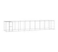 Chenil extérieur Acier galvanisé avec Toit 21,78 m²,Niches & enclos pour Chiens,90.85KG-3082306