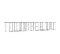 Chenil extérieur Acier galvanisé avec Toit 24,2 m²,Niches & enclos pour Chiens,197.35KG-3082279