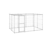 Chenil Extérieur Acier Galvanisé avec Toit 7,26 m² Enclos Niche Cage 3082303