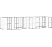 Chenil extérieur avec auvent Acier galvanisé 16,94 m²