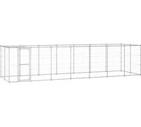 Chenil extérieur avec auvent Acier galvanisé 16,94 m²
