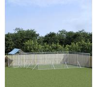 Chenil extérieur avec toit Argenté 10x6x2,5 m Acier galvanisé