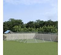 Chenil extérieur avec toit Argenté 10x8x2,5 m Acier galvanisé