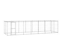 Chenil extérieur avec Toit imperméable et résistant aux UV, Grande Cage de Chien pour Jouer, Faire de l'exercice, 770x220x180 cm argenté Acier galvanisé