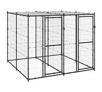 Chenil Extérieur avec Toit pour Chien, Chenil d'Extérieur Enclos Cage pour Chien Métal Acier avec Toit 4,84 m²