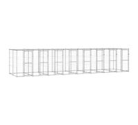 Chenil Extérieur avec Toit pour Chien, Chenil d'Extérieur Enclos Cage pour Chien Métal Acier galvanisé avec Toit 19,36 m²