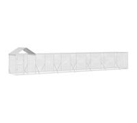 Chenil Extérieur avec Toit pour Chien, Chenil d'Extérieur Enclos Cage pour Chien Métal avec Toit argenté 14x2x2,5 m