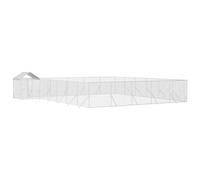 Chenil Extérieur avec Toit pour Chien, Chenil d'Extérieur Enclos Cage pour Chien Métal avec Toit argenté 12x12x2,5 m