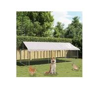Caisse De Chien Extérieure Avec Toit Mesh Ventilé Porte Verrouillable 400x200x150 Cm