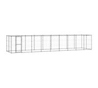 Chenil extérieur Cage enclos Parc Animaux Chien extérieur Acier avec Toit 21,78 m² 02_0000396