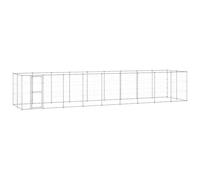 Chenil extérieur Cage enclos Parc Animaux Chien extérieur Acier galvanisé 21,78 m² 02_0000413