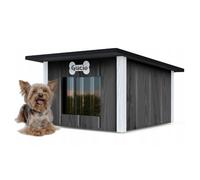 Chenil Extérieur Isolé Grotte Hiver Bois Maison à Chat 57x48cm M Farbe2