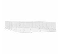 Chenil Extérieur pour Chien Métal, Chenil d'extérieur Enclos Niche Cage pour Chien argenté 8x12x2 m Acier galvanisé