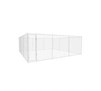 Chenil Extérieur pour Chiens Acier 570x570x185 cm Cage Enclos Niche 145034