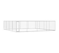 vidaXL Chenil extérieur pour chiens Acier galvanisé 760x760x185 cm Argent