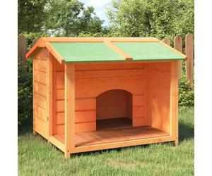 Chenil Marron en Bois de pin Massif 96x87x80,5 cm, Niche abri extérieur pour Chien, Parc sécurisé et Confortable pour Chiot, Maison Robuste Respirante pour Jardin et Voyage