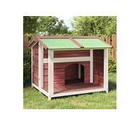 Chenil moka 96x87x80,5 cm bois de pin solide, chenil extérieur pour chiens, grand chenil pour chiens, enclos pour chiens, chenil