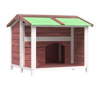 Chenil Moka en Bois de pin Massif 96x87x80,5 cm avec Toit résistant à l'eau pour Chiot extérieur intérieur Jardin, abri Robuste et Confortable pour Repos sécurité