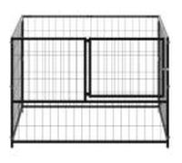 Chenil Noir 100x100x70 Cm Acier