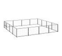 vidaXL Chenil Noir 16 m² Acier Cage pour Animaux Enclos pour Chiot Extérieur Noir