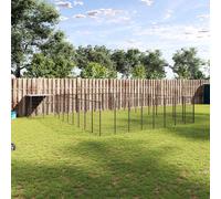 Chenil Noir 25,41 m² Acier Enclos pour Chiots Cage Chiens Extérieur vidaXL