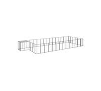 Chenil Noir 26,62 m² Acier Enclos pour Chiots Cage Chiens Extérieur 3082217