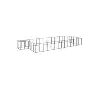 Chenil Noir 26,62 m² Acier Enclos pour Chiots Cage Chiens Extérieur 3082217
