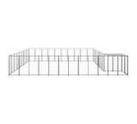 Chenil Noir 31,46 m² Acier Enclos pour Chiots Cage Chiens Extérieur 3082241