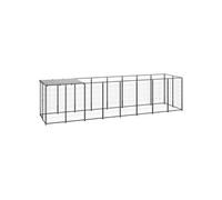 Chenil Argenté 2,42 m² Acier Enclos pour Chiots Cage Chiens Extérieur vidaXL