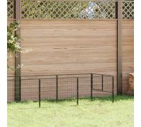 Chenil Noir 7 m² Acier Cage pour Animaux Enclos pour Chiot Extérieur vidaXL