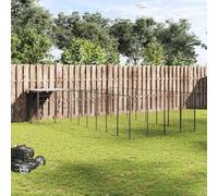 Chenil noir de 10,89 m² - Construction en acier avec loquet verrouillable et toit en polyéthylène robuste - 4 parois grillagées pour une ventilation et une sécurité optimales comme enclos