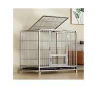Chenil pour Chien Cage for Chien argentée avec Serrure for Chiens de Petite et Moyenne Taille. Niche d'intérieur for Animaux Compagnie, adaptée aux jusqu'à 27 kg