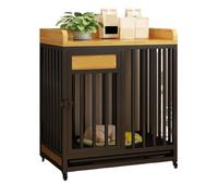 Chenil pour Chien Cage for Chien Blanche/Noire for Animaux de Compagnie, Petite et Moyenne Taille, avec bac à litière, épaisse renforcée(Noir)