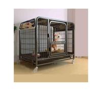 Chenil pour Chien Cage for Chien Noire à Base carrée for Animaux de Compagnie, for l'intérieur, Taille Moyenne, avec Plateau, Niche for Domestique, Convient aux Chiens jusqu'à 27 kg