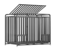 Chenil pour Chien Cage for Chien Noire à Double Porte avec roulettes for Grands Chiens. d'intérieur for Animaux domestiques jusqu'à 45 kg