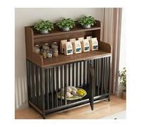 Chenil pour Chien Dog Cage Medium and Large Household Indoor with Toilet Pet Storage Luxury Bold Kennel House(A)