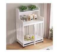 Chenil pour Chien Dog Cage Medium and Large Household Indoor with Toilet Pet Storage Luxury Bold Kennel House(B)